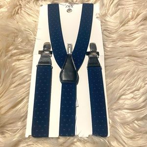 Zara men suspenders brand new navy blue